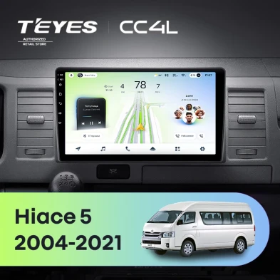 Штатная магнитола Teyes CC4L 6/64 Toyota Hiace XH10 H200 (2004-2021)