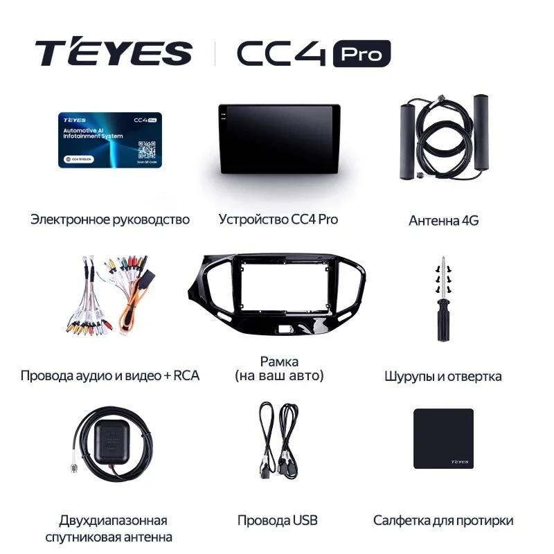 Штатная магнитола Teyes CC4 Pro 8/128 Toyota Corolla Axio 2 E160 (2012-2021)