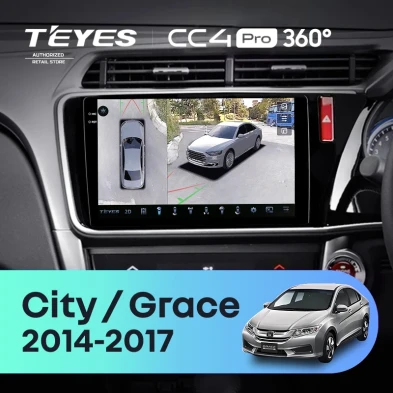 Штатная магнитола Teyes CC4 Pro 360 8/128 Honda City (2014-2017) Тип-A Правый руль
