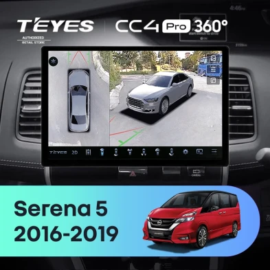 Штатная магнитола Teyes CC4 Pro 360 8/128 Nissan Serena 5 C27 (2016-2019) F2 Правый руль (13")
