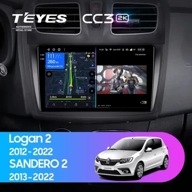 Штатная магнитола Teyes CC3 2K 360 6/128 Renault Logan 2 (2012-2022) F1