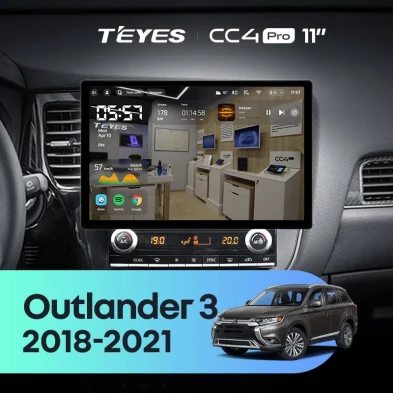 Штатная магнитола Teyes CC4 Pro 12/256 Mitsubishi Outlander 3 (2018-2021) (11")