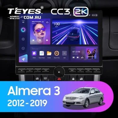 Штатная магнитола Teyes CC3 2K 6/128 Nissan Almera 3 G15 (2012-2019) F2 (13" с кнопками)