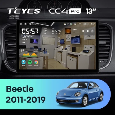 Штатная магнитола Teyes CC4 Pro 12/256 Volkswagen Beetle A5 (2011-2019) (13")
